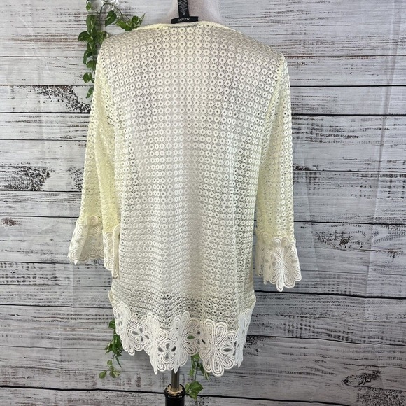 Alfani Tunic Top Beach Swim Cover Up size Medium Ivory Cream Lace Boho Peasant - Picture 13 of 14